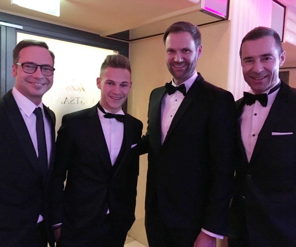 Marc Autmaring mit Joshua Kimmich, Matthias Opdenhövel und Kai Pflaume 